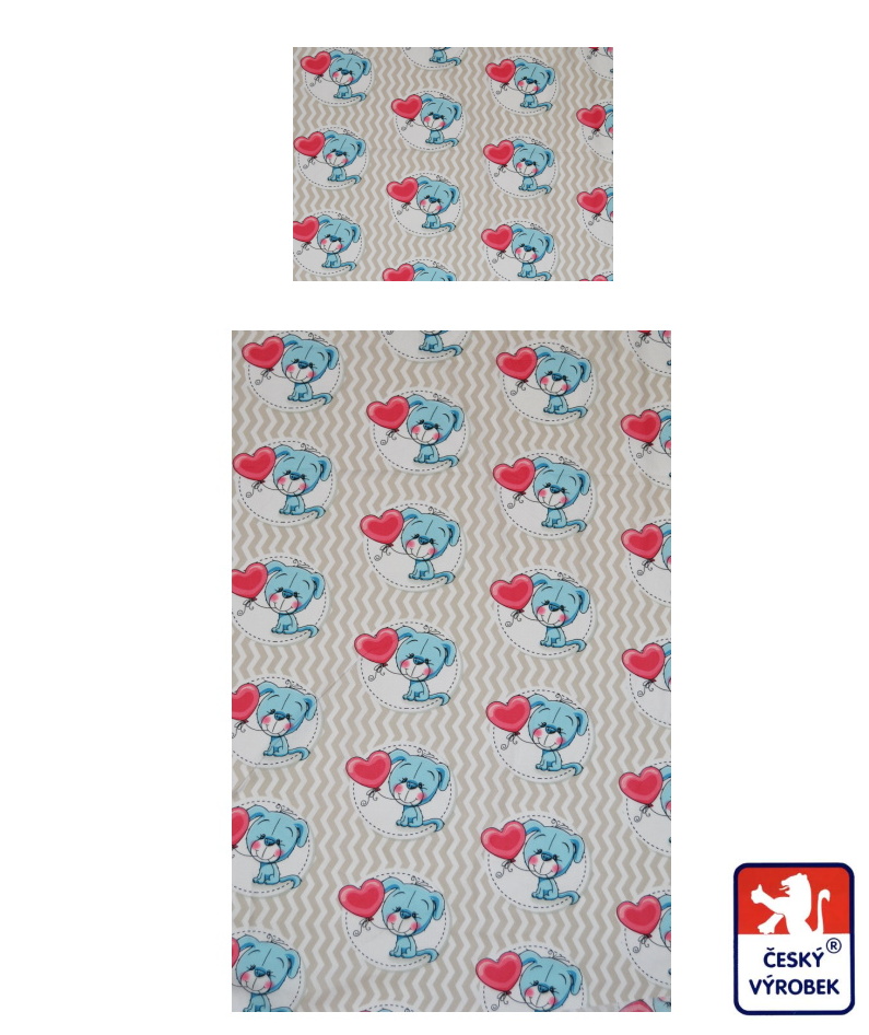 Potisk plátna č.352 pejsci s balónky