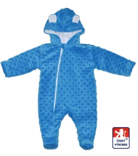 Kojenecký jarní overal Minky s oušky tmavě modrý – Dětský svět