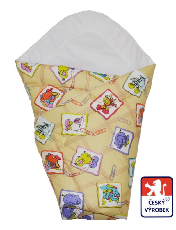 Bavlněná dětská látka béžové sponky se zvířátky