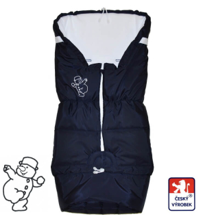 Rostoucí zimní fusak do kočárku Winter Sport modrý – šusťák a bílý fleece se sněhulákem 🇨🇿❄️⛄