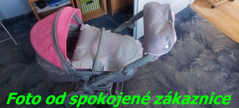 Peřinky na kočárek pro panenku, Dětský svět, šedé se žirafou