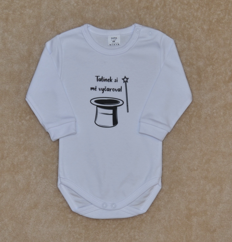 Vtipné dětské body, Gama, krátký rukáv, Tatínek si mě vyčaroval velikost 56
