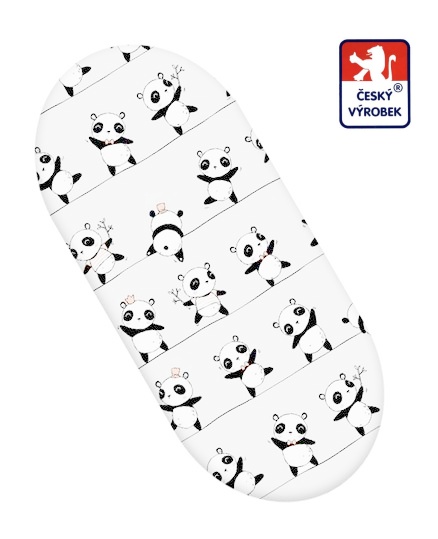 Bavlněná dětská látka bílá panda