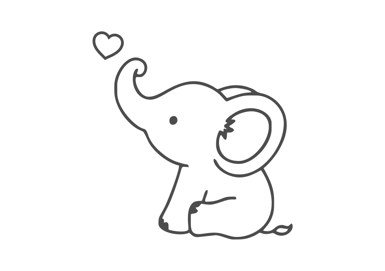 Obrázek pro potisk č.86 slůně se srdíčkem