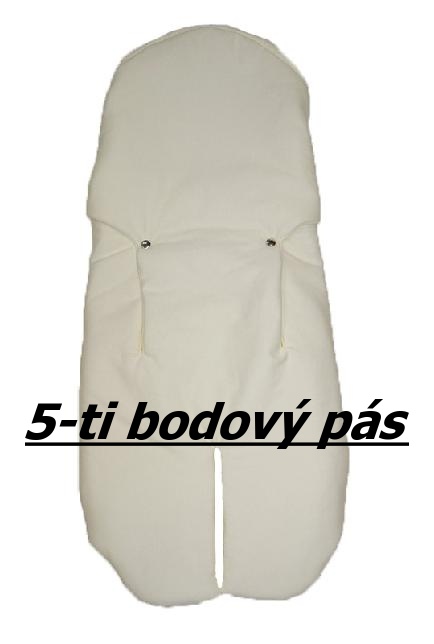 Zavinovačka do autosedačky Dětský svět bavlněná s výšivkou krémová pro 5-ti bodové uchycení