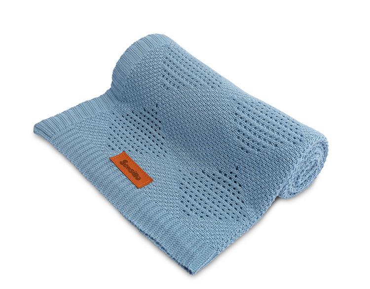 Zavinovací bambusová deka do kočárku Sensillo modrá