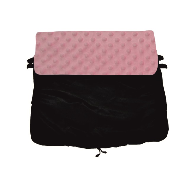 Nepadací deka do kočárku Dětský svět black/růžová minky