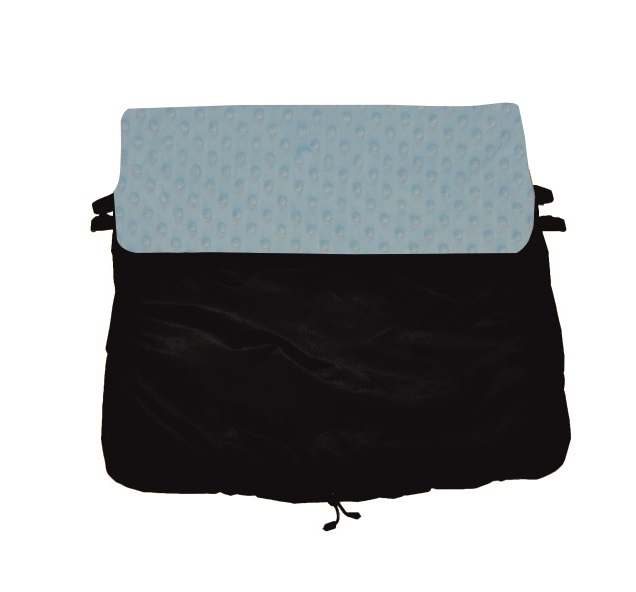 Nepadací deka do kočárku Dětský svět black/světle modrá minky