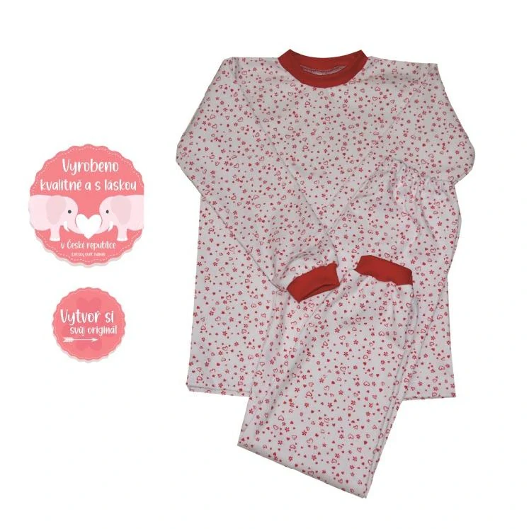 Dívčí pyžamo Dětský svět, srdíčka červené vel.86