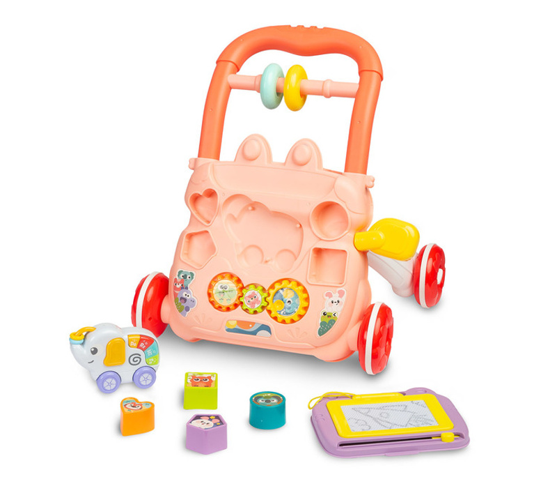 Dětské hrající edukační chodítko TOYZ ZOO růžové