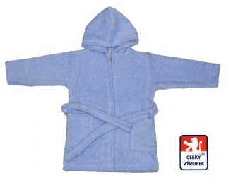 Modrý froté župan s kapucí Dětský svět vel.80