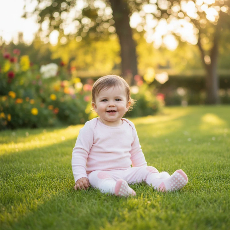 Dívčí punčocháče YO Baby ABS růžové s květinkami vel. 80/86