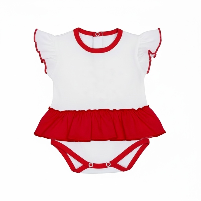Dětské body se sukýnkou červeno-bílé pro holčičky – Dětský svět