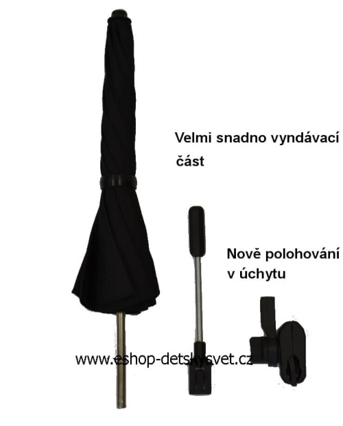 Slunečník na kočárek Sensillo černý – ochrana proti slunci pro miminko