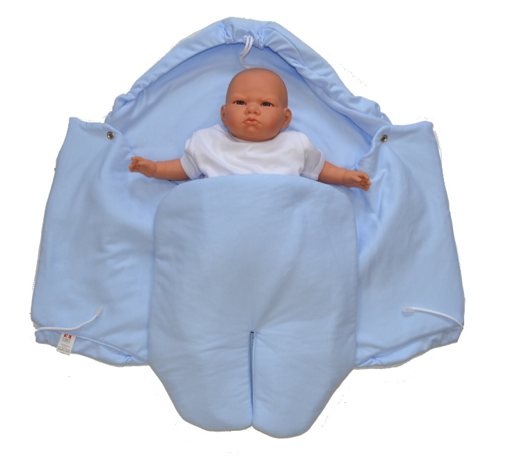 Letní bavlněná zavinovačka do autosedačky, Dětský svět, modrá 79x38cm MINI