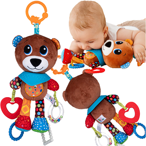 Závěsná hračka do kočárku BALIBAZOO Medvídek Bohouš, hnědý