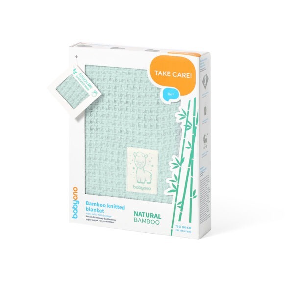 Bambusová pletená deka Babyono zelená