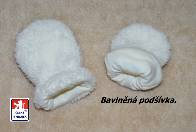 Kojenecké zimní rukavičky Dětský svět Lama krémové s podšívkou