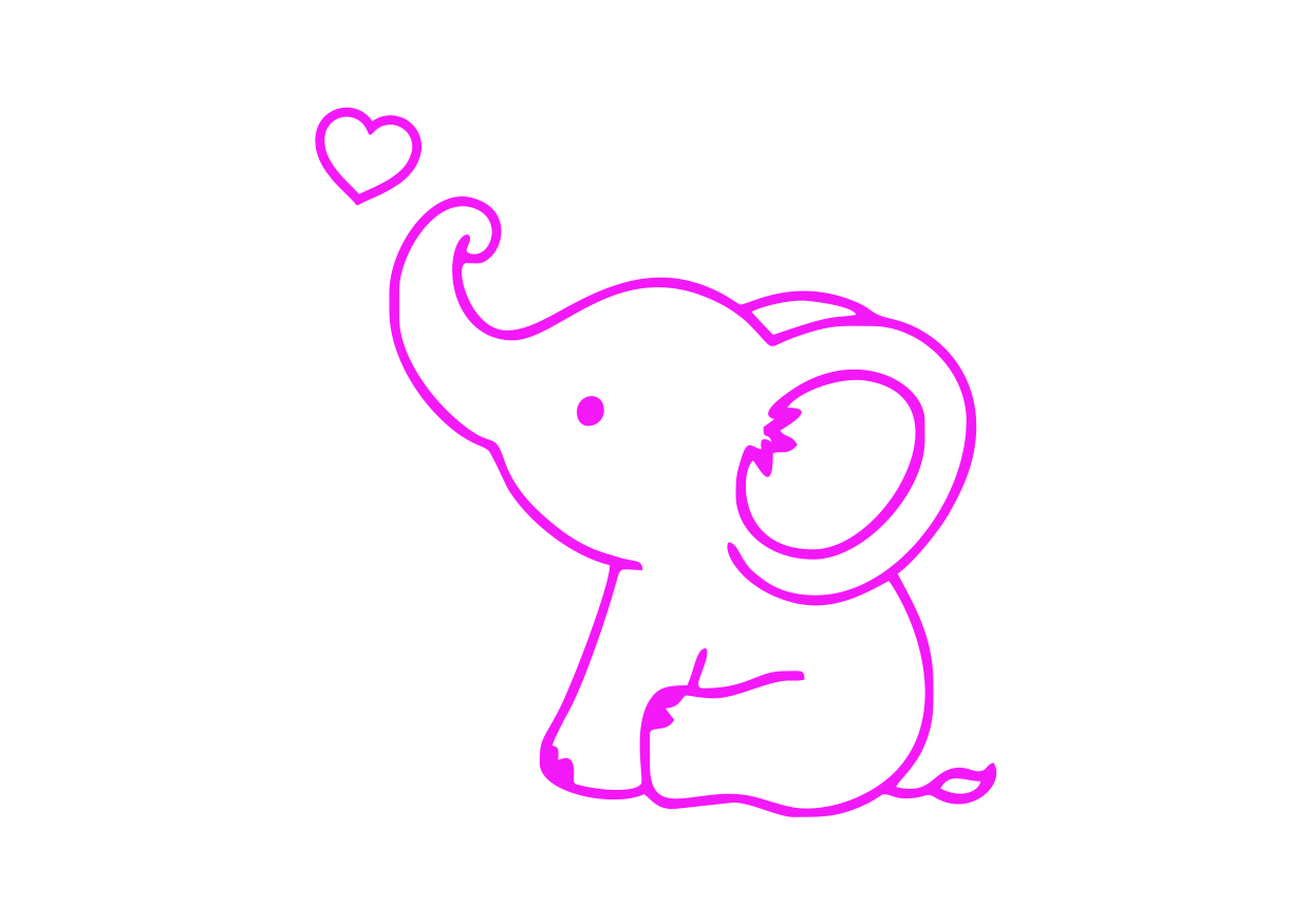 Obrázek pro potisk č.86 slůně se srdíčkem