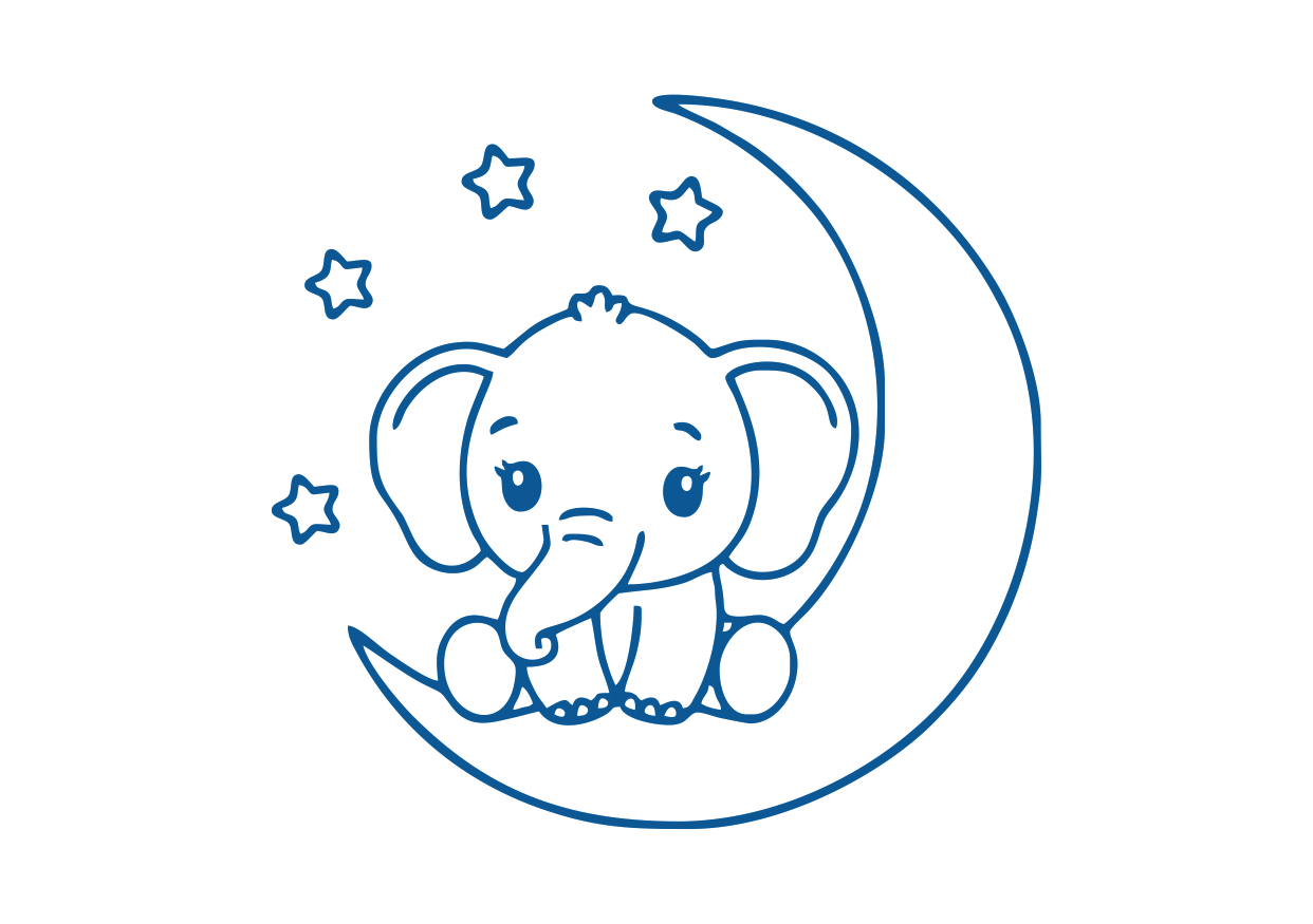 Obrázek pro potisk č.91 slůně na měsíčku