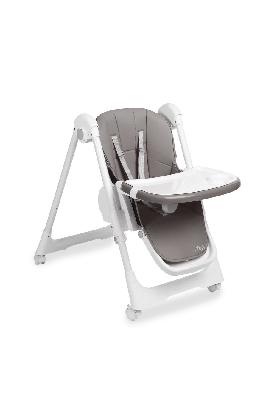 Dětská jídelní skládací židlička CARETERO Megalo dark grey