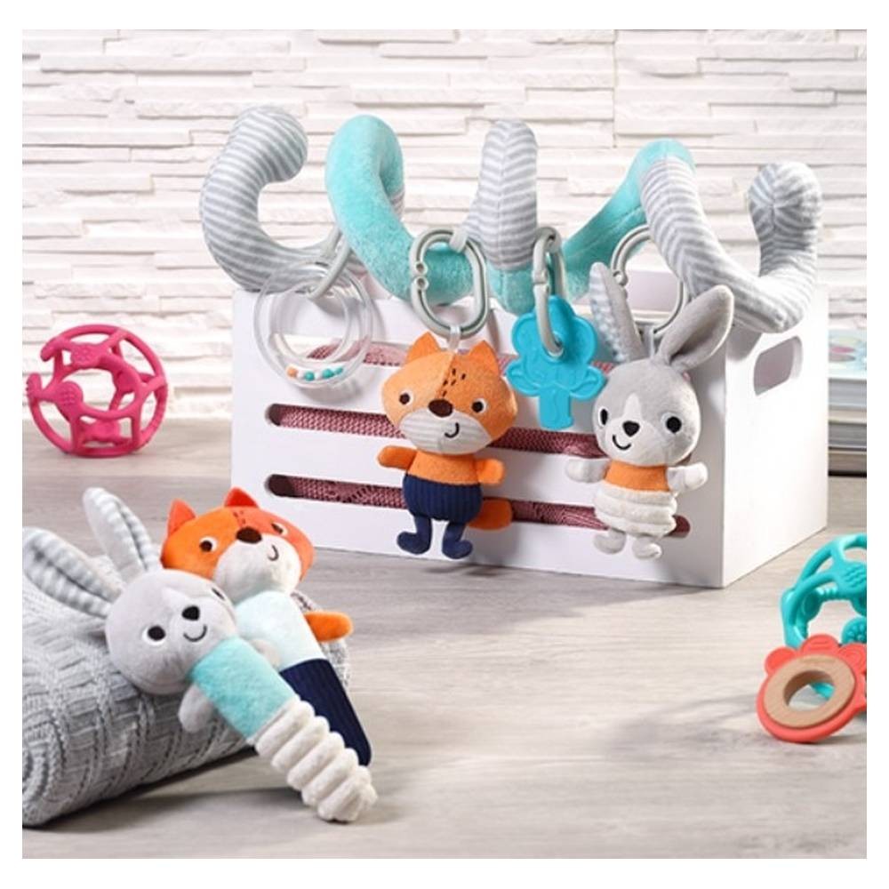 Plyšová spirála na kočárek BabyOno HEY! MONDAY tyrkysová