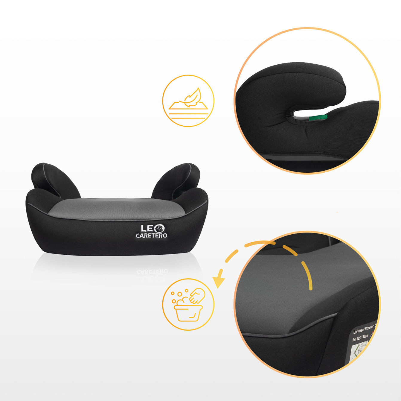 Autosedačka - podsedák CARETERO Leo graphite