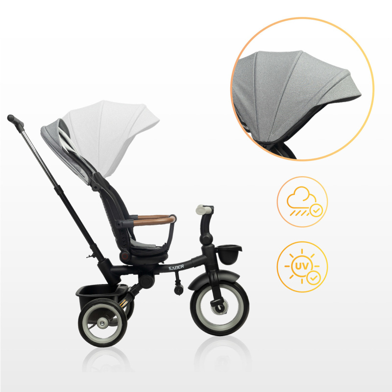 Multifunkční tříkolka Saber šedá