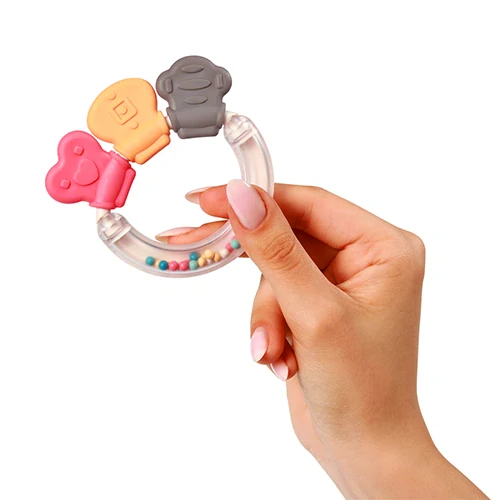Kojenecké kousátko s chrastítkem BabyOno SHAPES