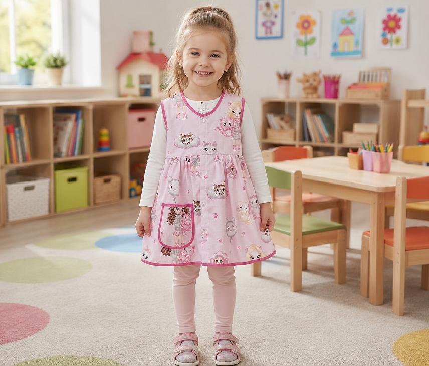 Kapsář do školky na ramínko se jménem Dětský svět – Holčičky s kočičkou 👧🐱🎒