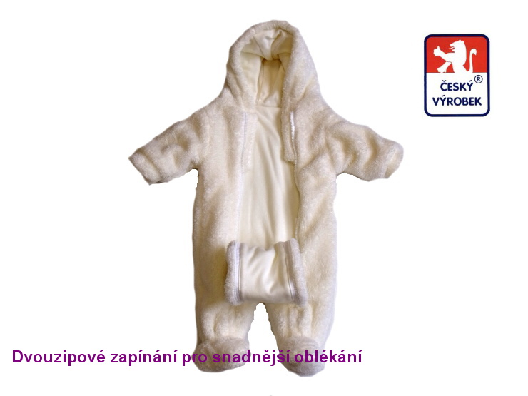 Zimní kojenecká kombinéza Dětský svět Lamová bílá velikost 80