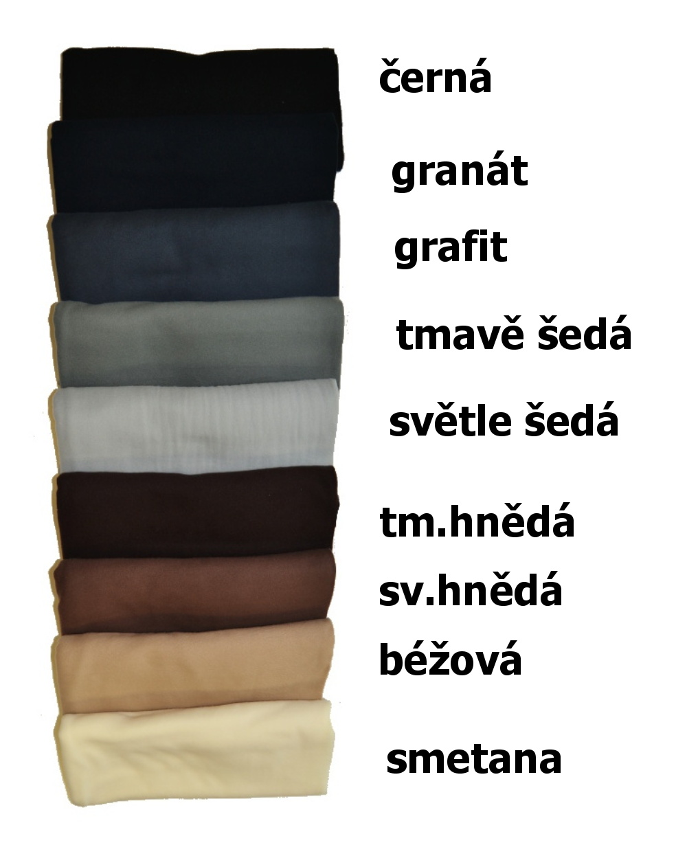 Barevnice fleece - Barevnice umožňuje zvolit barevné provedení našich vlastních výrobků přesně podle vašich představ.