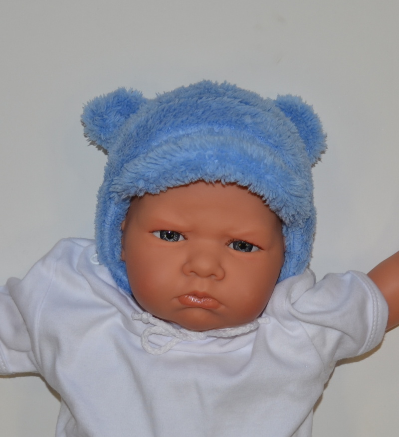 Dětská zimní čepička Dětský svět Baby Lama s ouškama modrá