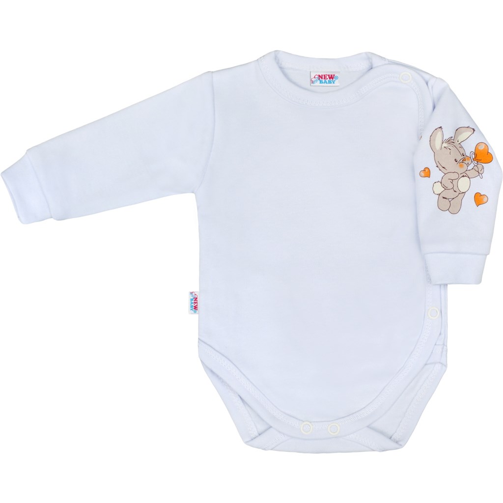 Bílá kojenecká soupravička New Baby Králíček se srdíčky velikost 50/52
