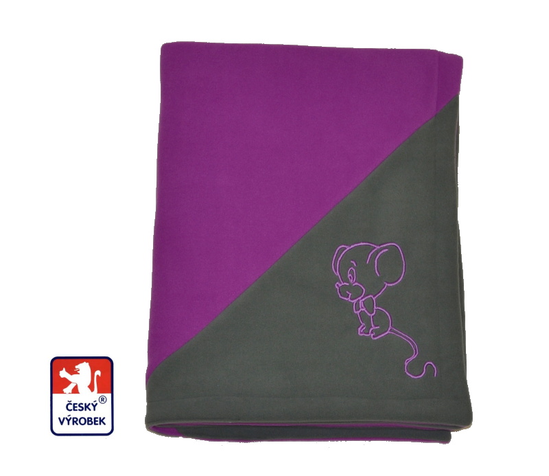 Dětská deka do kočárku Dětský svět BABY STAR fleece kombinovaná fialovošedá