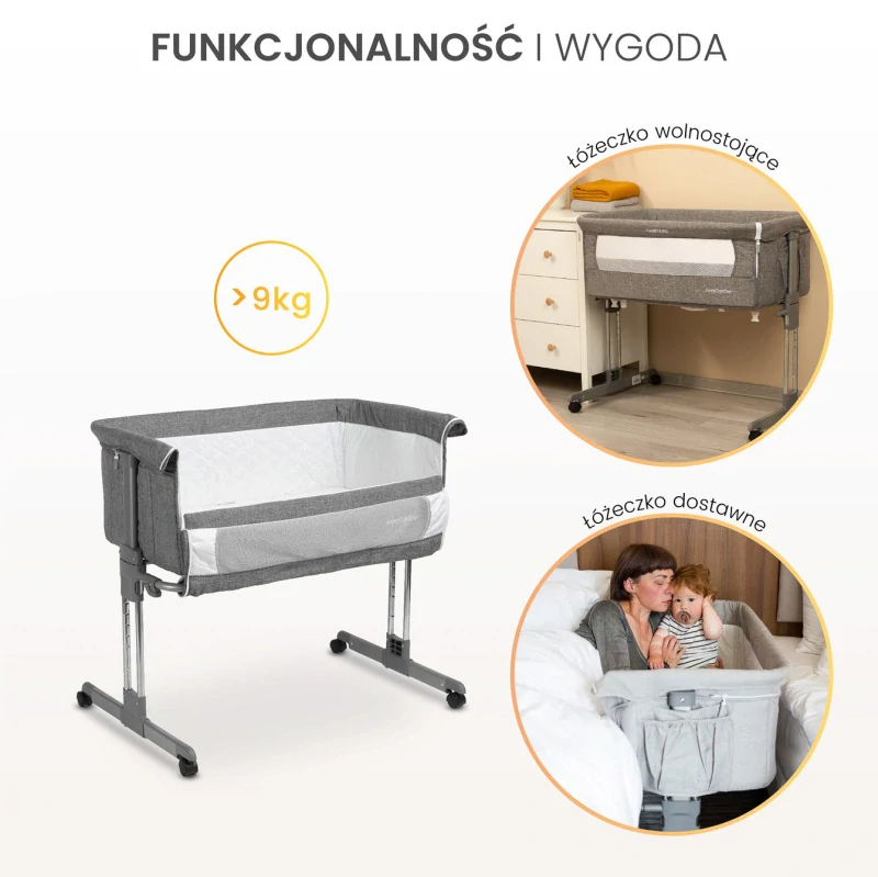 Přístavná postýlka Caretero Sleep2gether Grafit