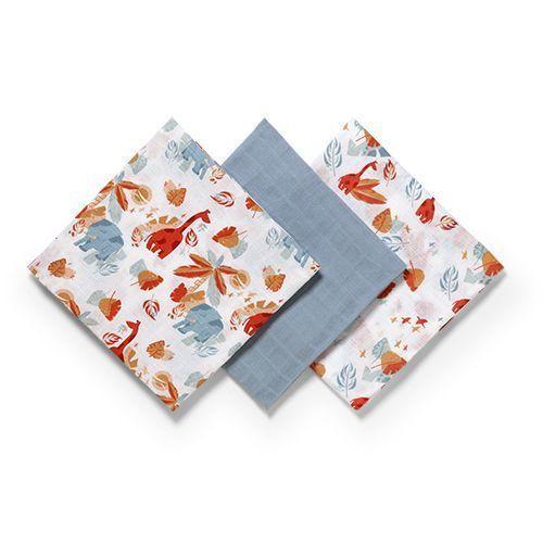 Mušelínové pleny Baby Ono Super Soft šedomodré 3 ks – dárkové balení