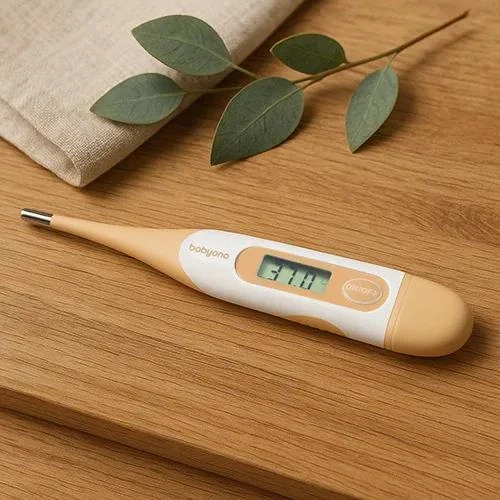 Dětský digitální teploměr BabyOno DMT-4336 | Ohebná špička, béžový