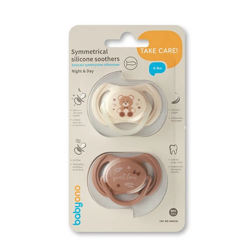 Silikonové dudlíky BabyOno symetrické 0–6 m 2 ks 👶🍼