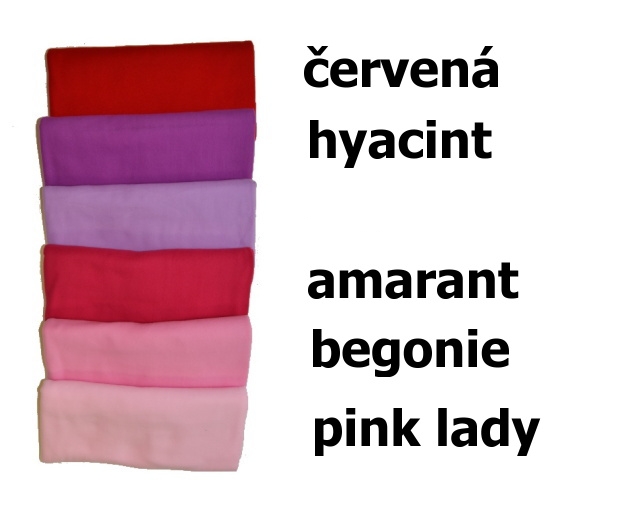 Barevnice fleece - Barevnice umožňuje zvolit barevné provedení našich vlastních výrobků přesně podle vašich představ.