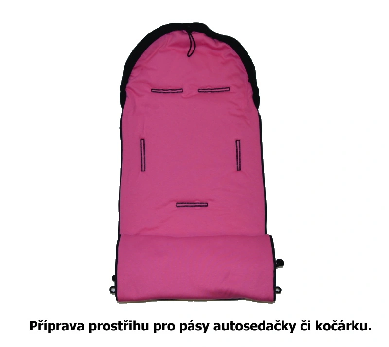 Jarní fusak do kočárku Dětský svět černý/růžový se slonem