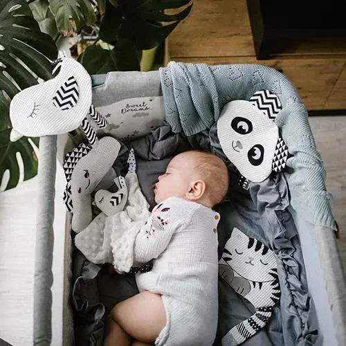 Dětská bambusová pletená deka Babyono šedá 75x100cm srdíčko