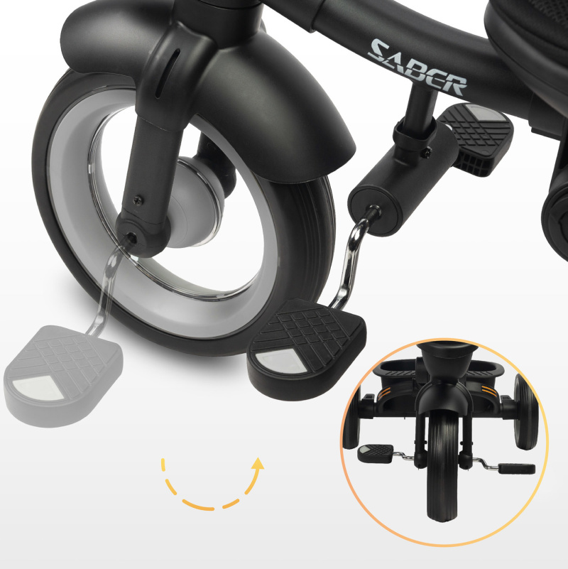 Multifunkční tříkolka Saber šedá