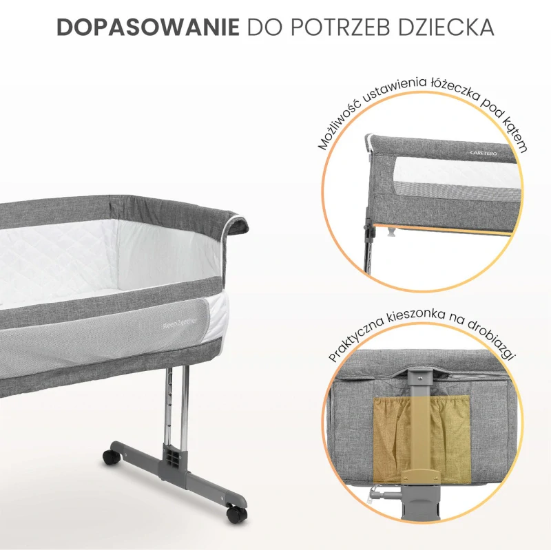 Přístavná postýlka Caretero Sleep2gether Grafit