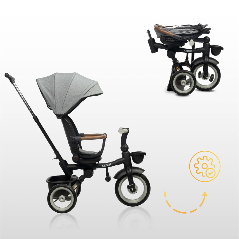 Multifunkční tříkolka Saber šedá