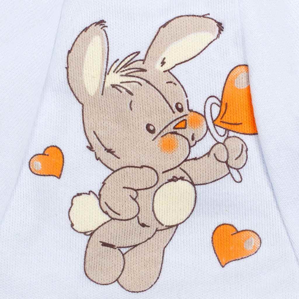 Bílá kojenecká soupravička New Baby Králíček se srdíčky velikost 50/52