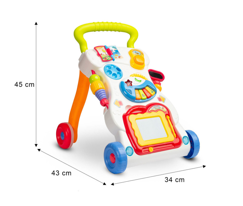 Dětské edukační chodítko TOYZ duhové – hrající chodítko pro miminka
