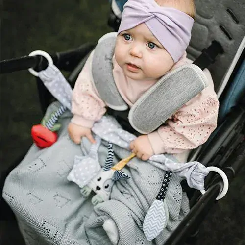 Dětská bambusová pletená deka Babyono šedá 75x100cm srdíčko