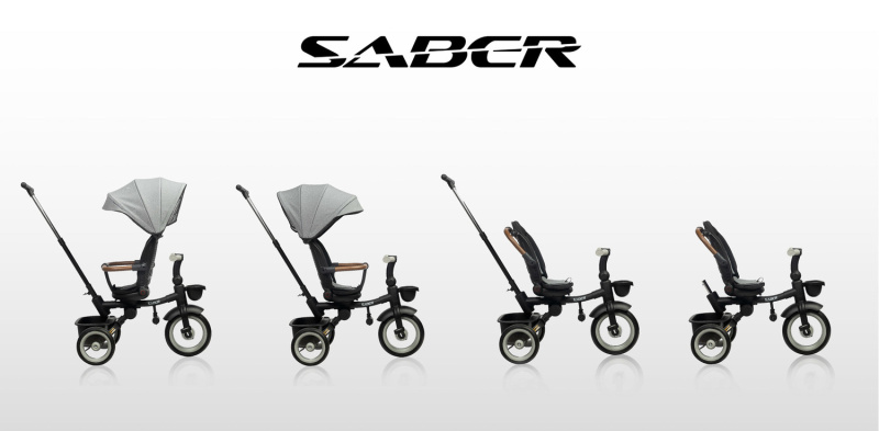 Multifunkční tříkolka Saber šedá