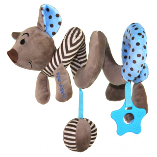 Plyšová spirála na kočárek Baby mix modrá Myška